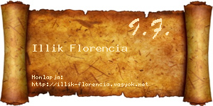 Illik Florencia névjegykártya